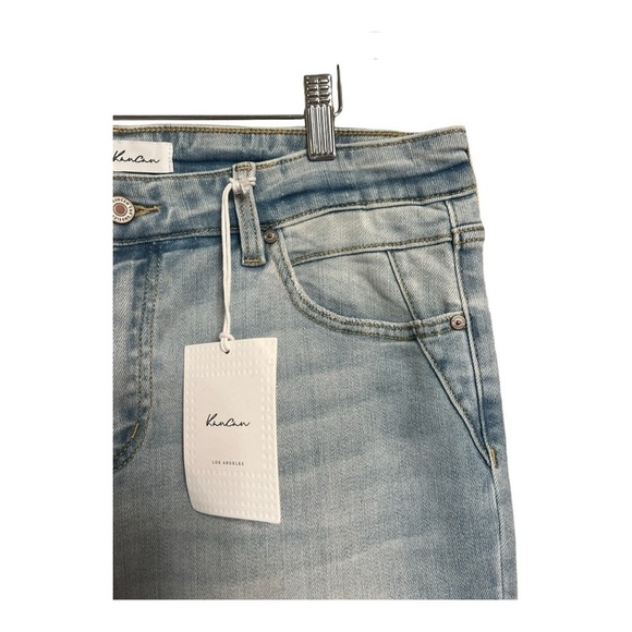 KanCan Light Stone Tapered Cut Off Cuffed Jeans Size 15/31 Style ML1457-2-SF - Picture 4 of 16